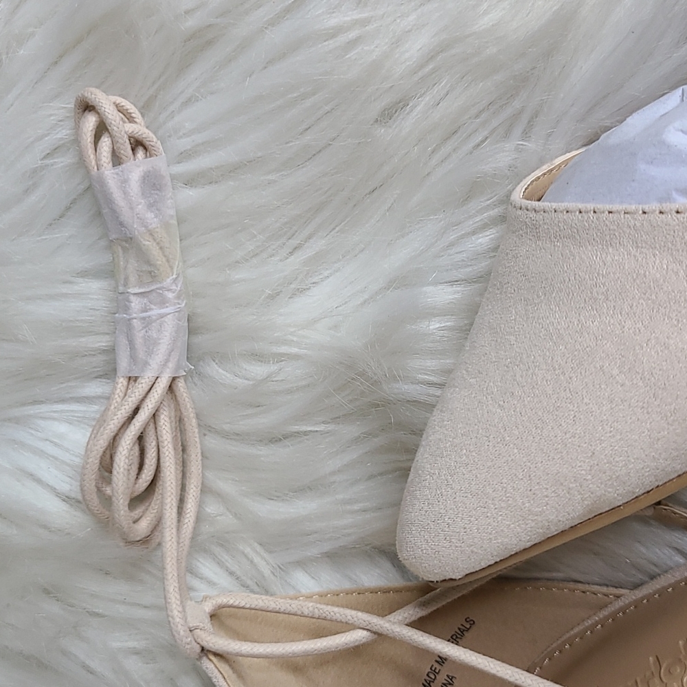 Charlotte Russe High Heels Size 8 Creme Blush Ankle Tie Shoes Brand New Bridal - Picture 4 of 6